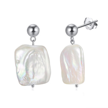 925 sterling silver earrings with pearl inlay