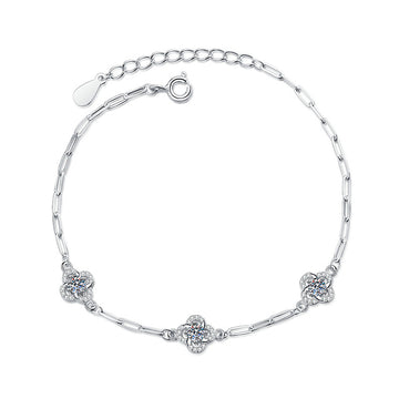 Genuine 925 silver bracelet combined with moissanite stones
