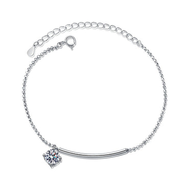 Genuine 925 silver bracelet combined with moissanite stones