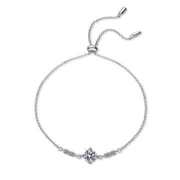 Genuine 925 silver bracelet combined with moissanite stones