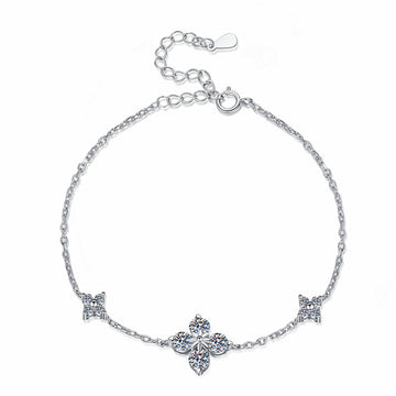 Genuine 925 silver bracelet combined with moissanite stones
