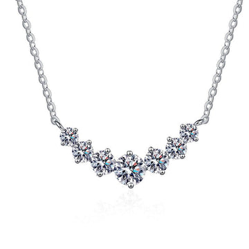 925 genuine silver necklace combined with moissanite stone