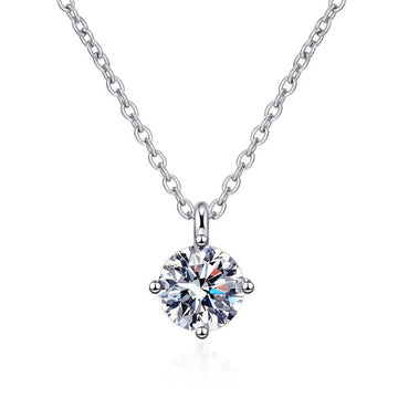925 sterling silver necklace with a 1 carat moissanite stone