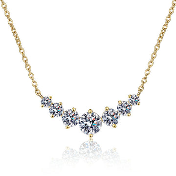 925 Sterling Silver Necklace with Moissanite Stone - Gold Plated
