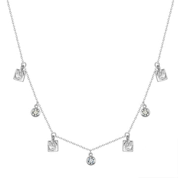 Classic necklace made of 925 sterling silver with zircons