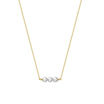 925 sterling silver necklace with gold plating - pearl combination