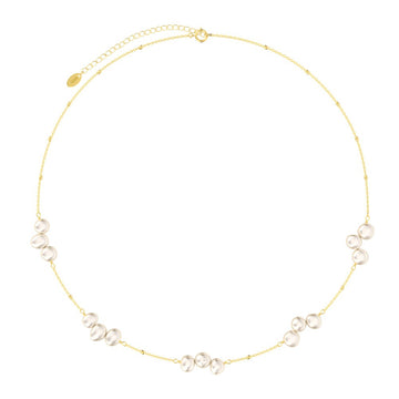 925 sterling silver necklace with gold plating - pearl combination