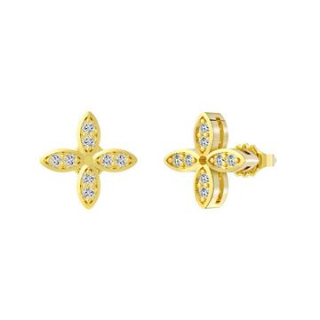 925 Sterling Silver Earrings with Zircons - Gold Plated
