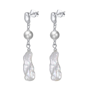 925 sterling silver earrings with pearl inlay