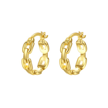 Small hoop earrings made of 925 sterling silver with shiny gold plating