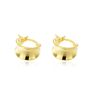 Small hoop earrings made of 925 sterling silver with gold plating in a round and delicate design