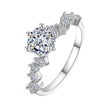 925 sterling silver ring with moissanite stone