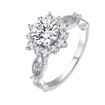 925 sterling silver ring with moissanite stone