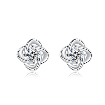 925 sterling silver flower-shaped earrings