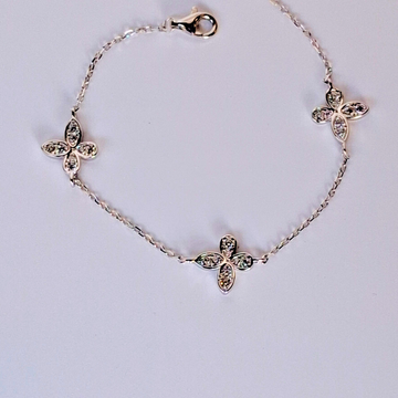 צמיד תלתן מכסף אמיתי 925 משובצת זירקונים