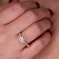 0.5 carat moissanite halo engagement ring