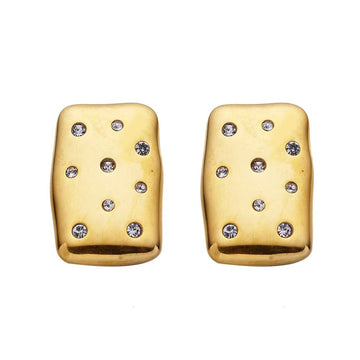 Rectangle Crystal Stud Earrings – 18K Gold Plated Stainless Steel