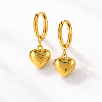 Heart Hoop Earrings – 18K Gold Plated Stainless Steel