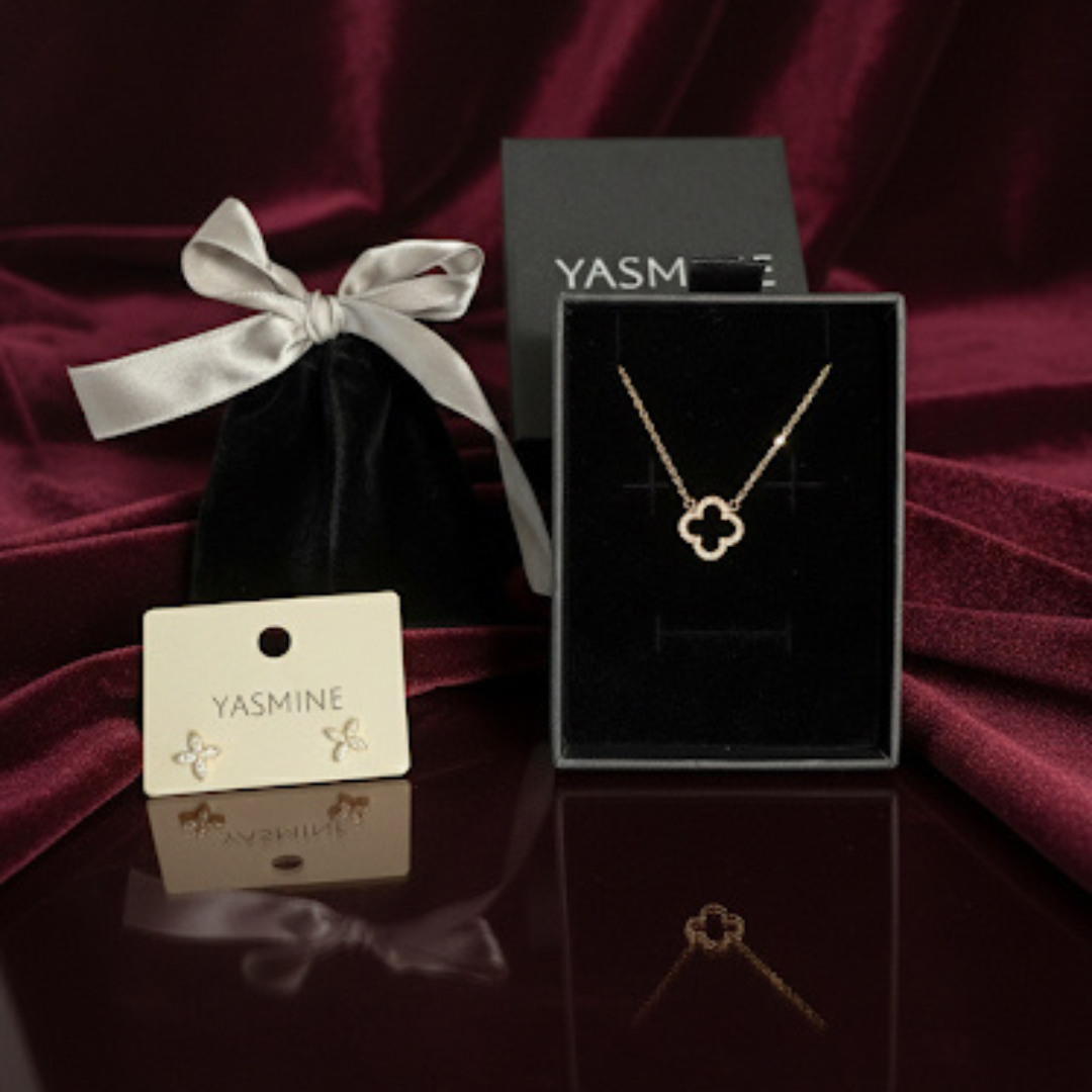 Holiday Gift Set #2 – 14K Gold Plated on 925 Silver (Necklace + Earrings)