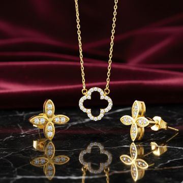 Holiday Gift Set #2 – 14K Gold Plated on 925 Silver (Necklace + Earrings)