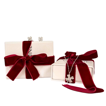 Holiday Gift Set #3 – Moissanite Silver 925 Necklace + 925 Earrings