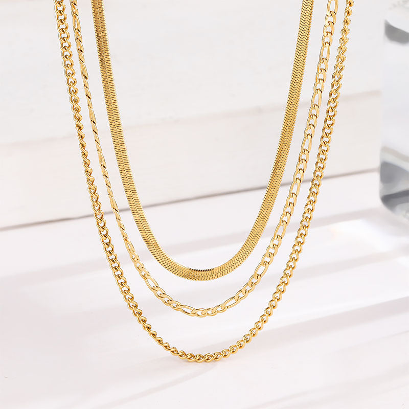 Golden Layers Necklace – Waterproof Gold