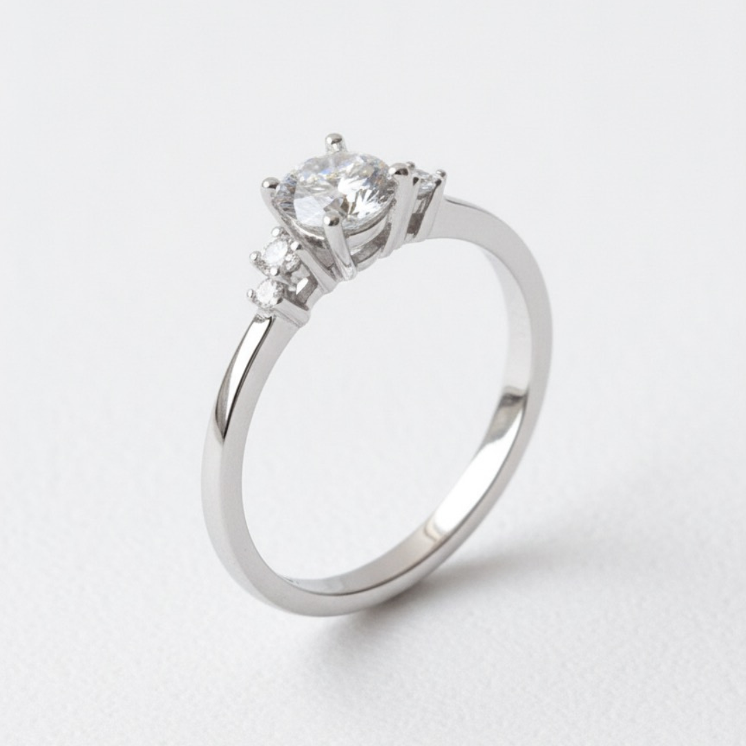 925 sterling silver ring with moissanite stone