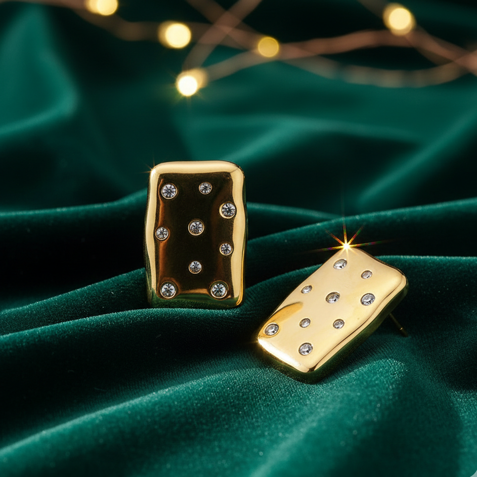 Golden Dot Stud Earrings