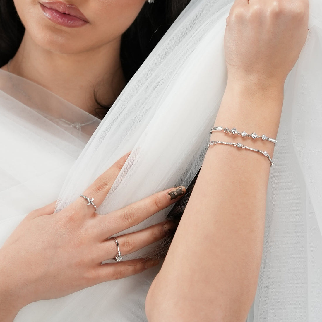 צמיד כסף אמיתי 925 משובץ באבני זירקון נוצצות