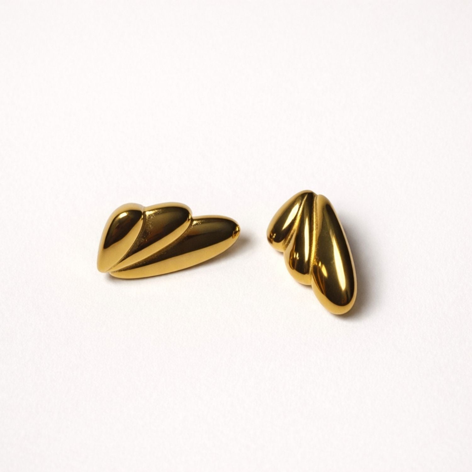 Gold stainless steel earrings bundle modern design