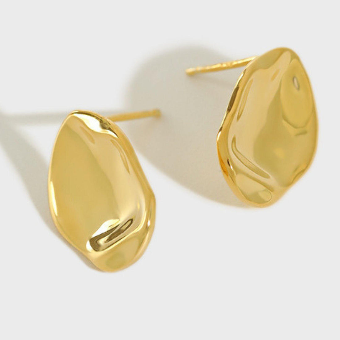 Gold stud earrings 14k gold plated 925 sterling silver