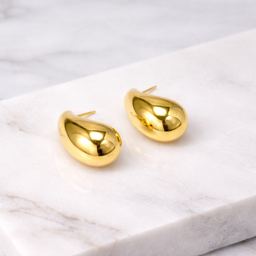 Sculpted Heart Earrings – 18K Gold Plated Stainless Steel