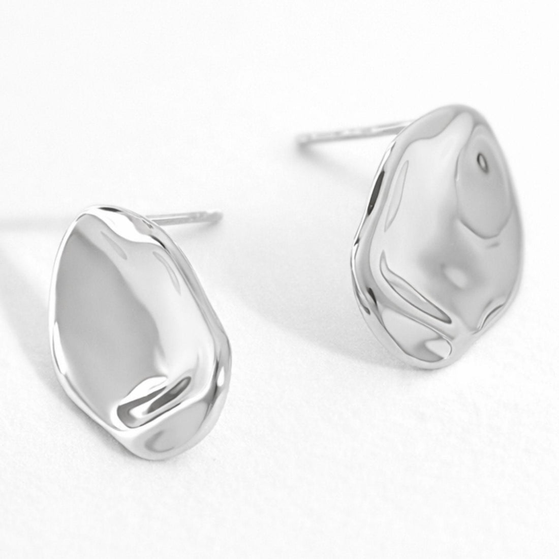 Silver stud earrings 925 sterling silver minimalist sculptural design