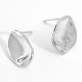 Silver stud earrings 925 sterling silver minimalist sculptural design