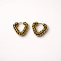 Waterproof twisted hoop earrings and heart stud set