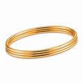 Amara gold stainless steel triple band bracelet