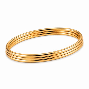 Amara gold stainless steel triple band bracelet