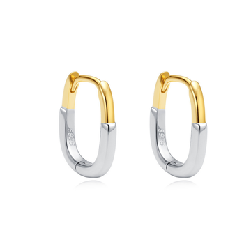 Aurelia Duo Sterling Silver 925 small hoop earrings with gold plated details