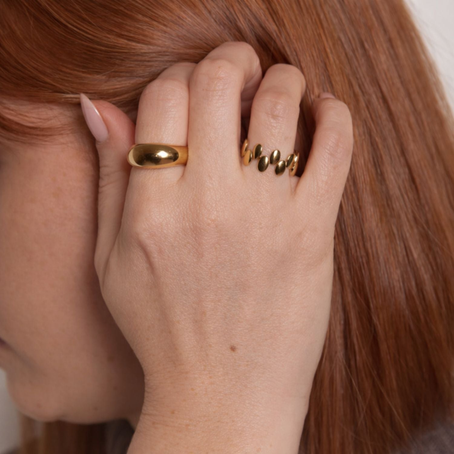  bold gold statement ring stainless steel jewelry