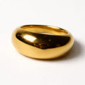 chunky gold dome ring high polish stainless steel