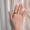chunky gold dome ring high polish stainless steel