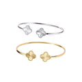 gold clover bracelet in stainless steel