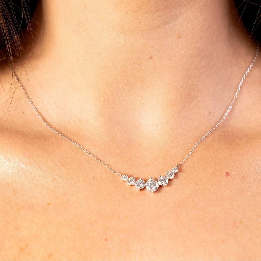 elegant moissanite necklace sterling silver