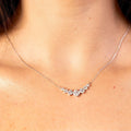 crown moissanite cluster necklace sterling silver