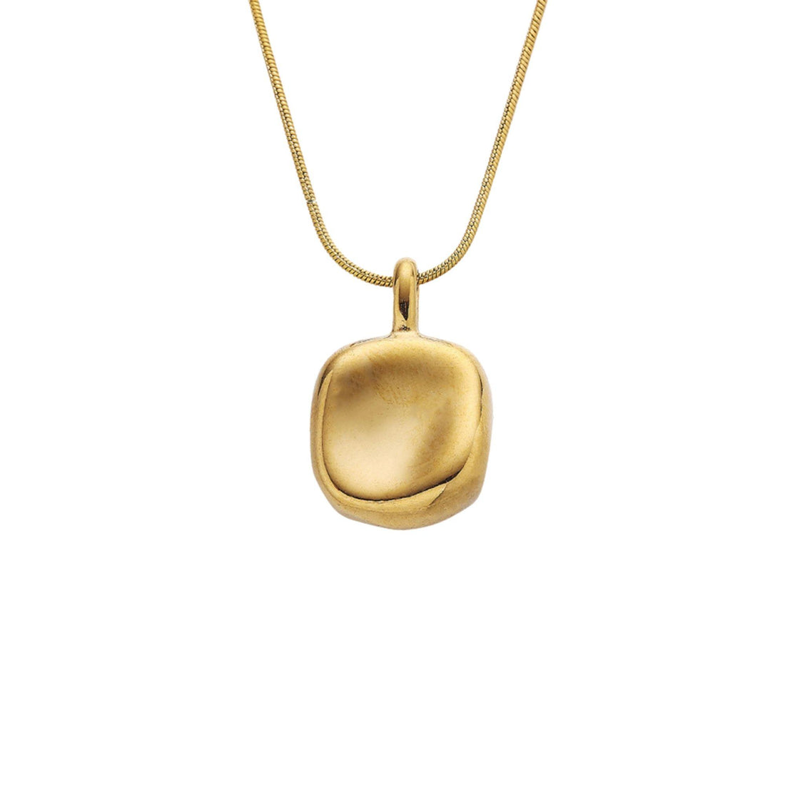 Elara gold stainless steel necklace with organic sculptural pendant