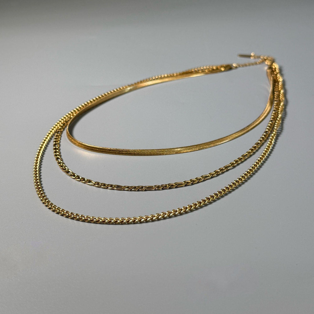 layered gold necklace stainless steel
