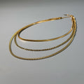 triple layered gold chain necklace