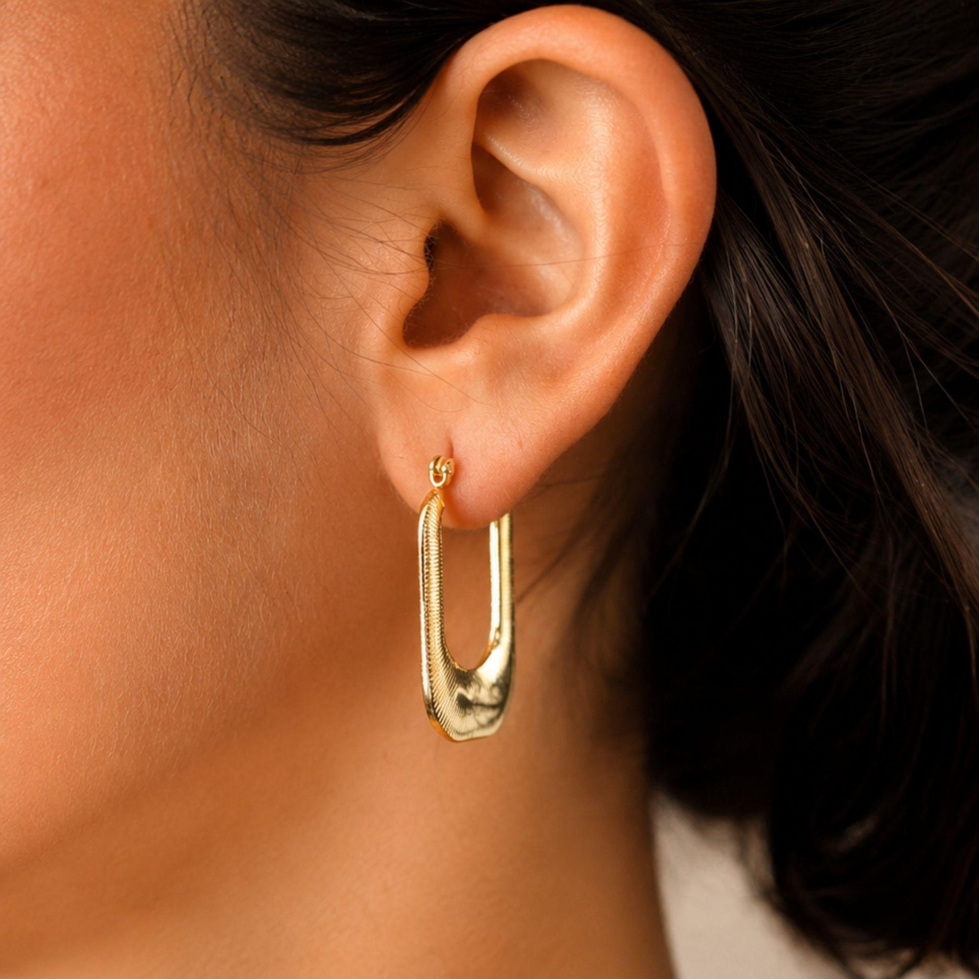 modern organic gold earrings