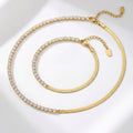 gold tennis necklace and bracelet set