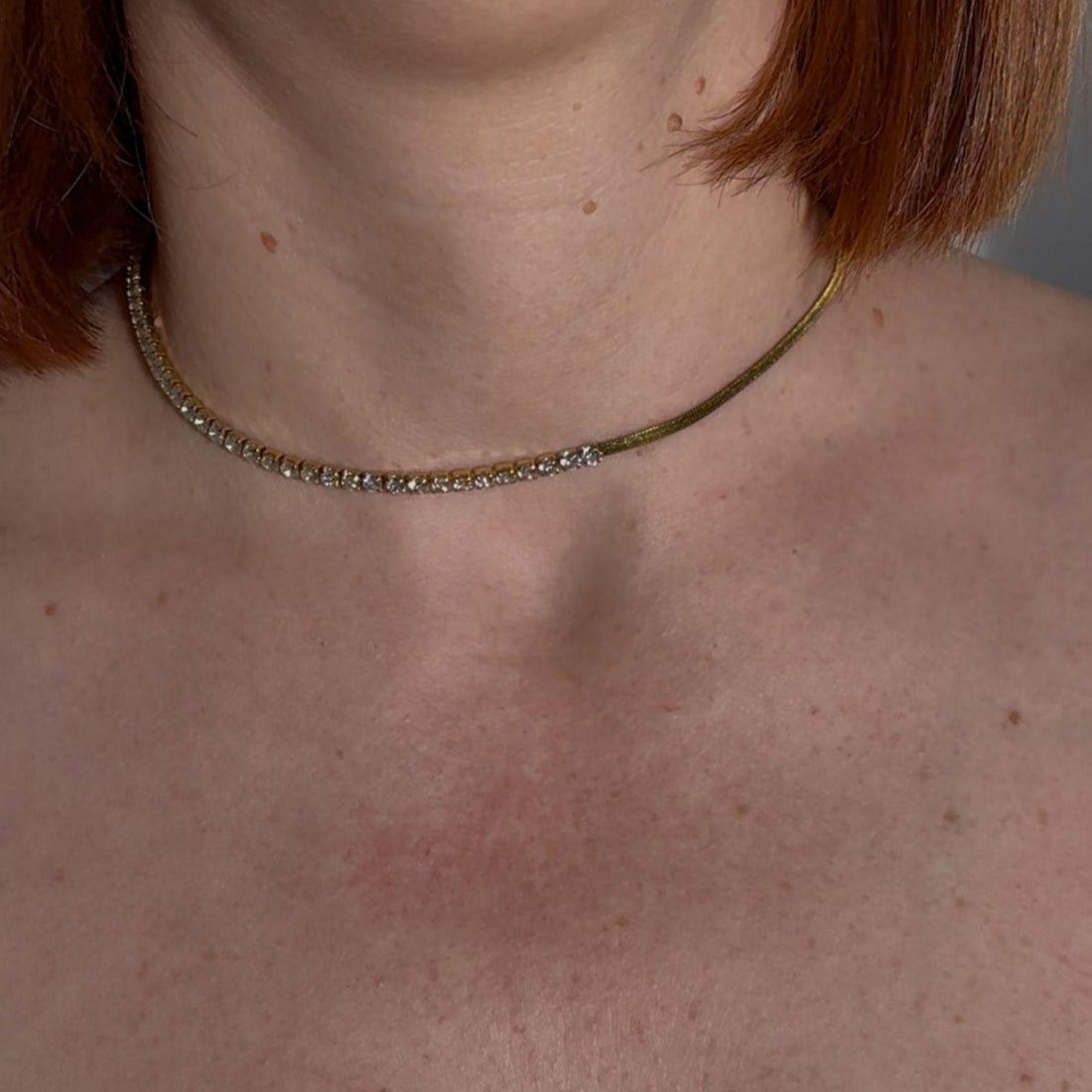 gold tennis necklace and bracelet set